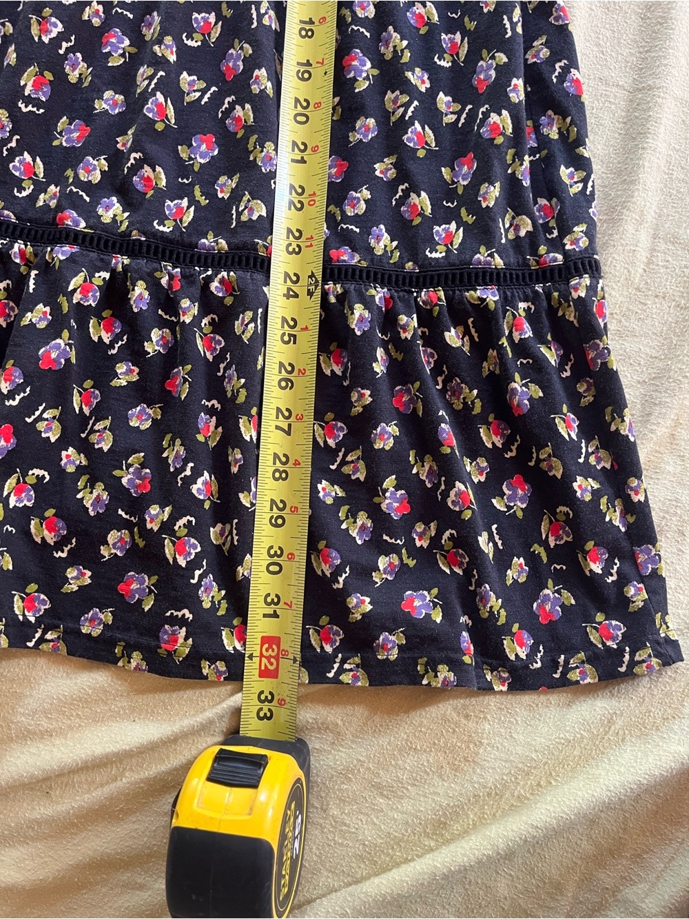 Toad&Co Black Floral Skirt Size L - Picture 5 of 6